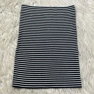 Madewell NWT Black and White Striped Pencil Skirt Size Xsmall